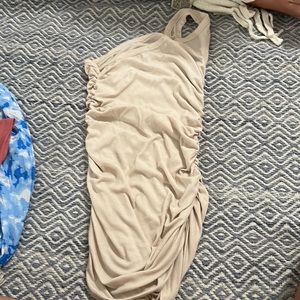 One shoulder ruched on the sides